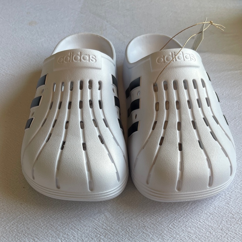 adidas White and Black Women's Clog Mules